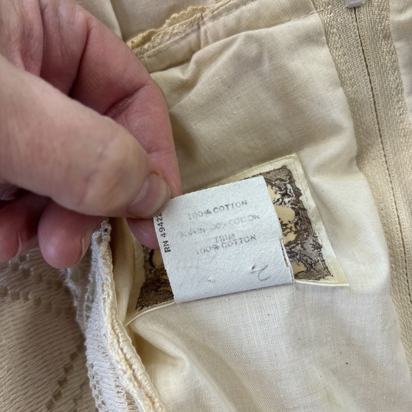 Vintage Gunne Sax Dress Size 7 Crochet Lace Corset Prairie Cottagecore Wedding - Picture 4 of 16